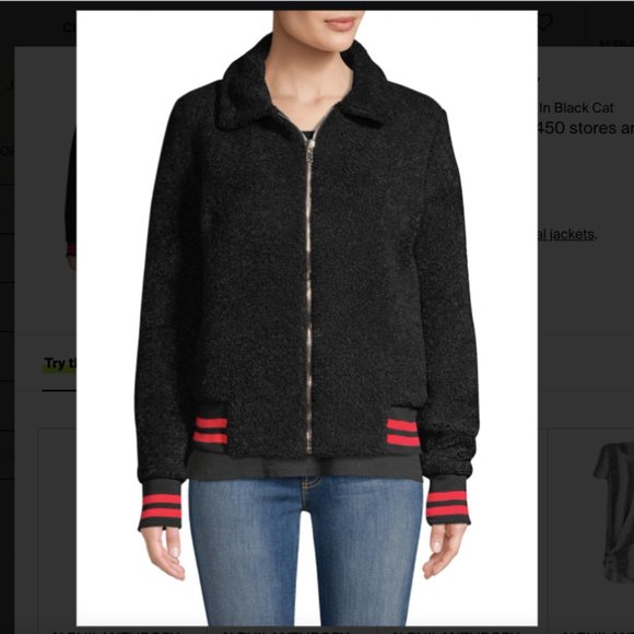 n:PHILANTHROPY Black Sherpa Varsity Bomber - Picture 3 of 6